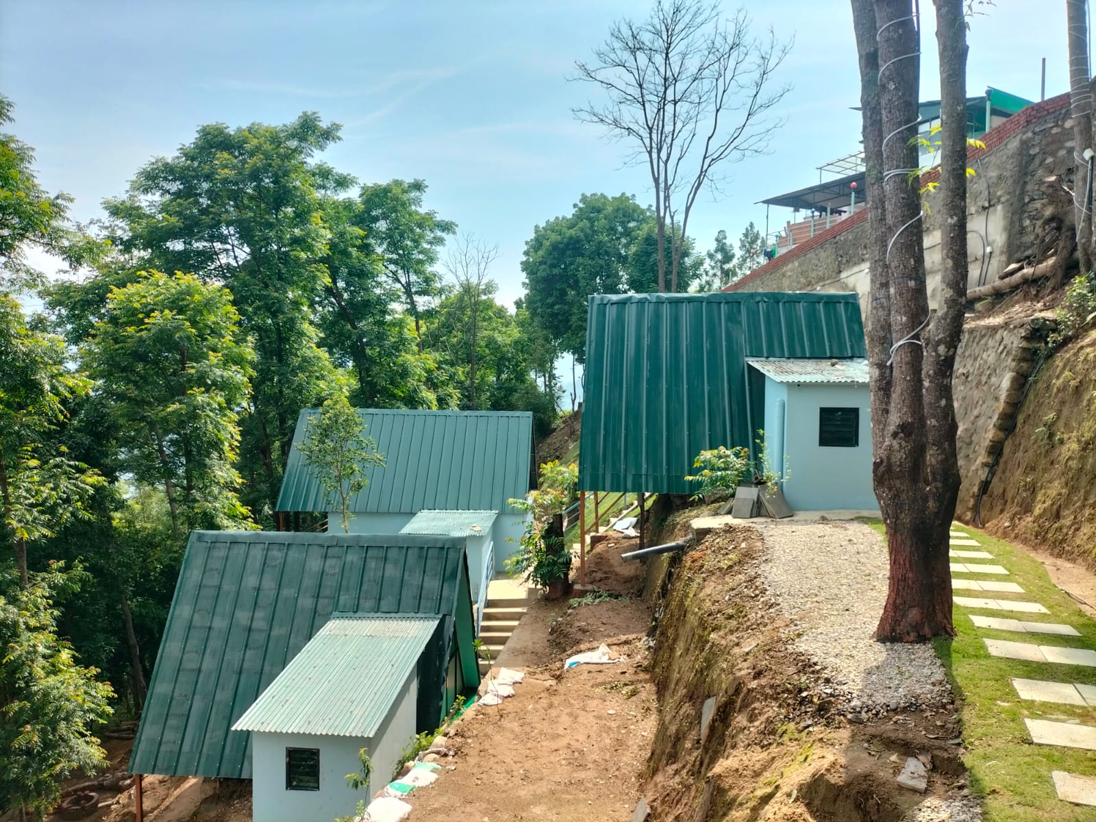 Cottages stepping up the terraced hillside